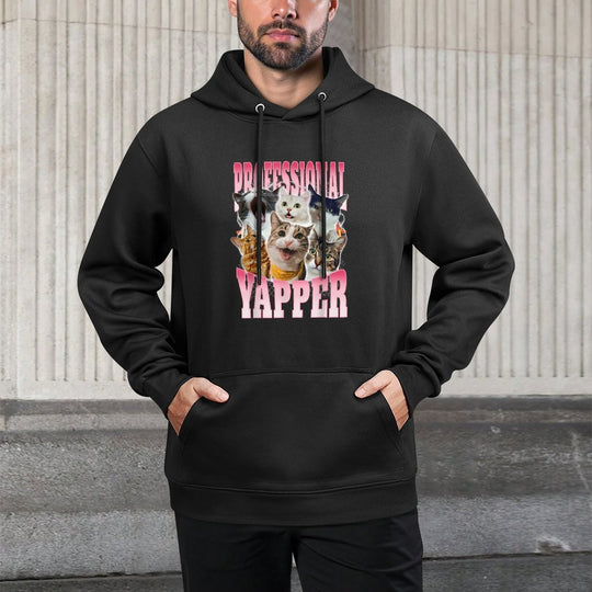 Professional Yapper Goofy Ahh Funny Cat Meme Ironic Cringe Moisture-Wicking Hoodie