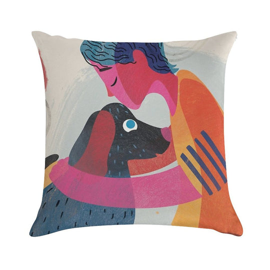 Dogs Love Soft Durable Construction Throw Pillow