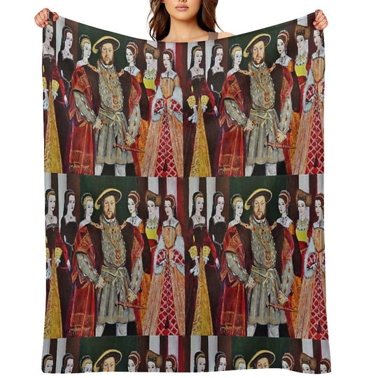 King Henry 8th And His Six Wives Comfort Throw Blanket