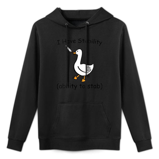 Womens Funny I Have Stability Ability To Stab Goose Meme Silly Shrink-Resistant Hoodie