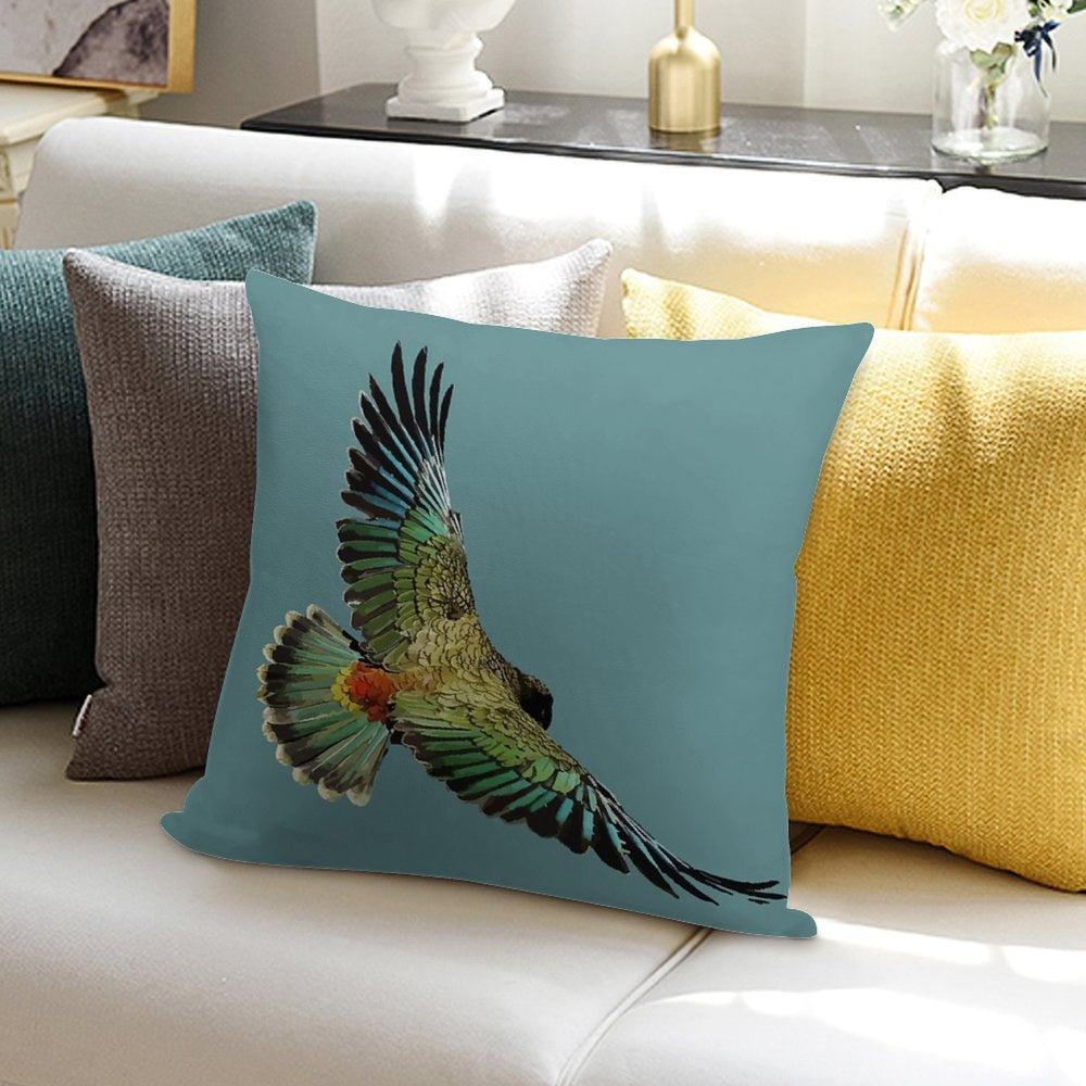 New Zealand Kea Soft Reinforced Edging Throw Pillow