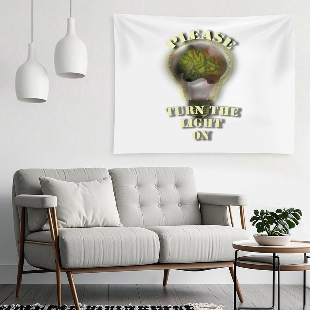 Brain in Light Bulb Tapestry