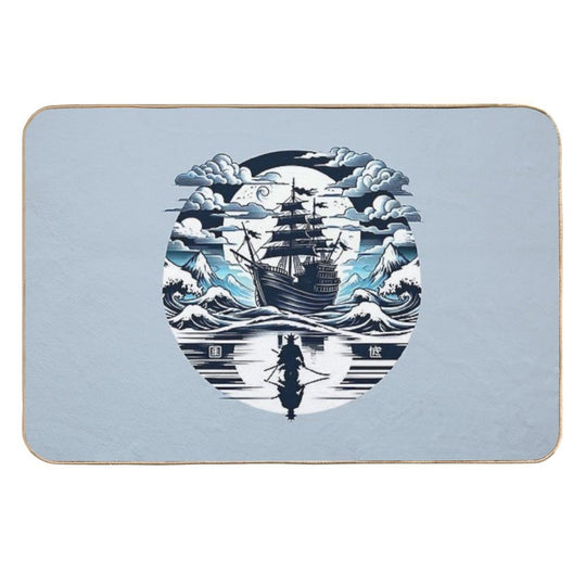 Samurai Ghost Ship  Pet-Safe Bath Mat