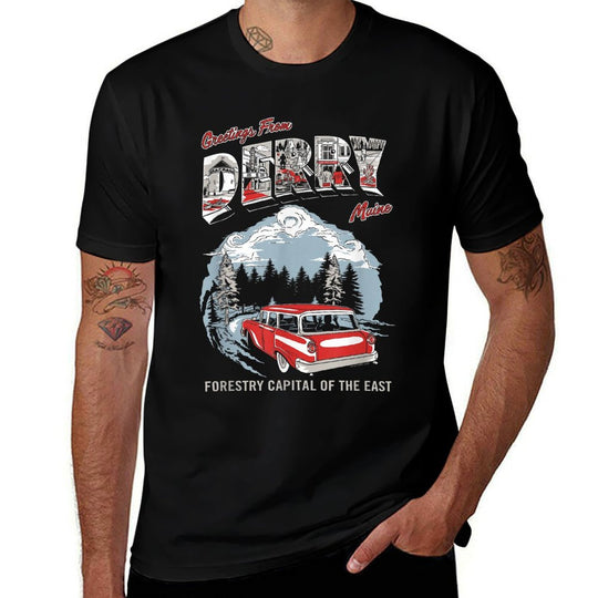 IT Welcome to Derry Greetings Tourist Horror TV Show  Heathered Texture T-Shirt