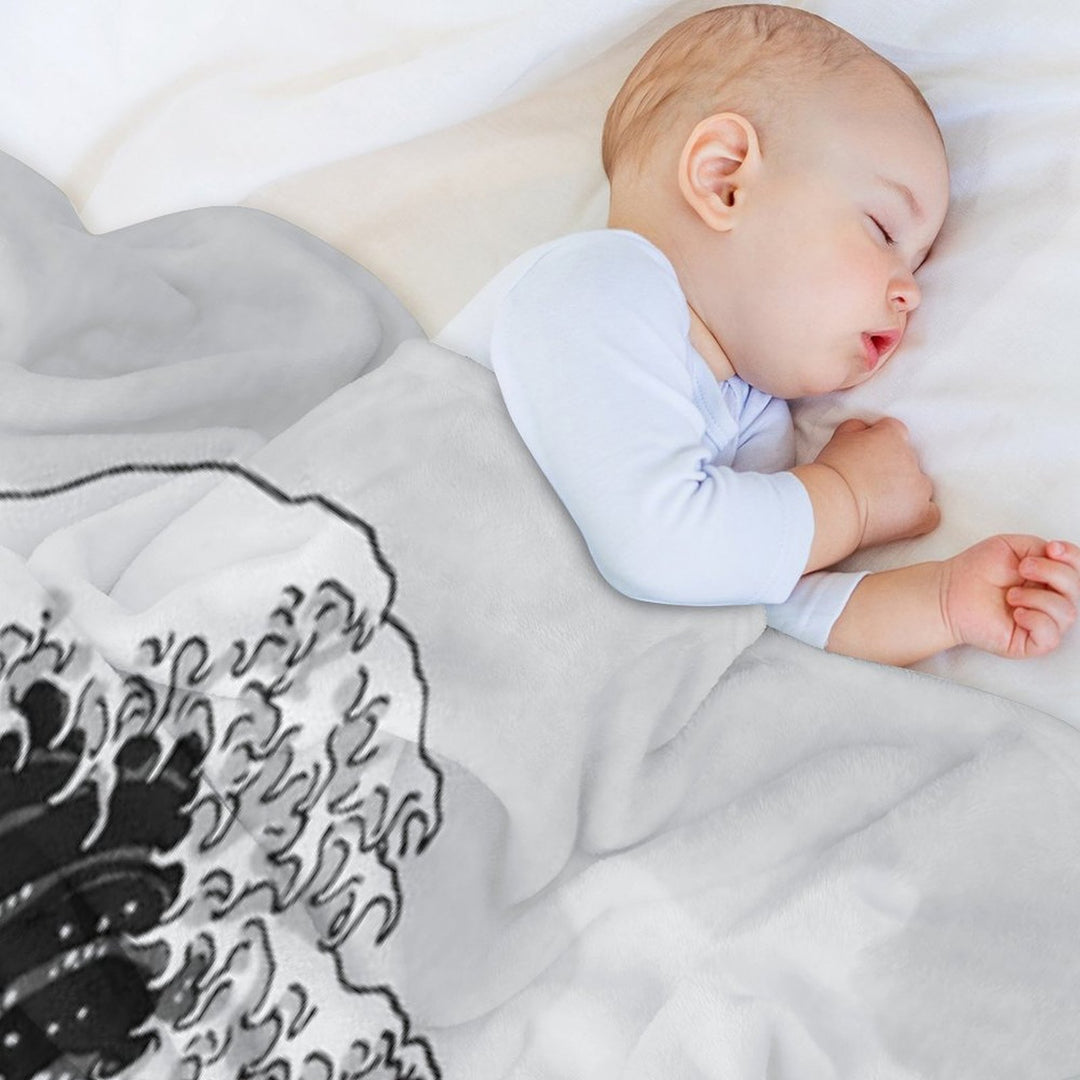 Great Wave Monochrome Shrink-resistant Throw Blanket