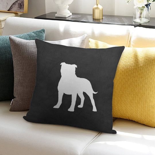 Staffordshire Bull Terrier Silhouette(s) Soft Decorative Cover Throw Pillow