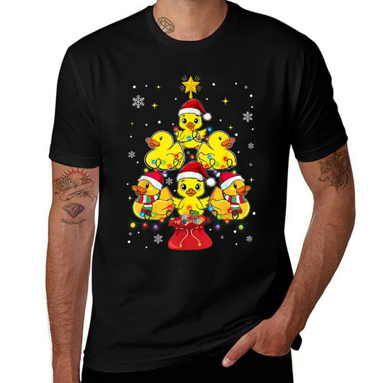 Rubber Duck Christmas Tree. Duckie And Quack Christmas  Easy-care T-Shirt