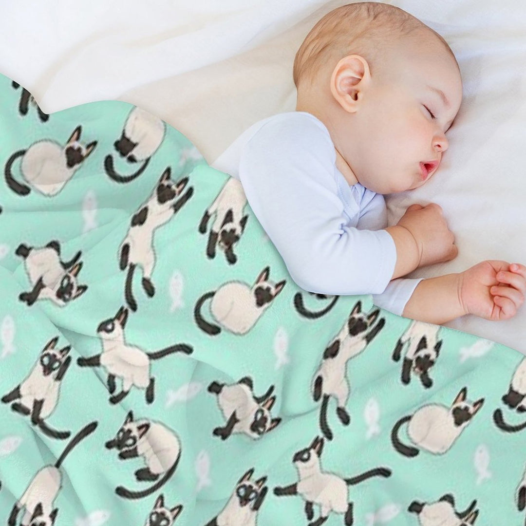 Siamese Cats Quick-dry Throw Blanket