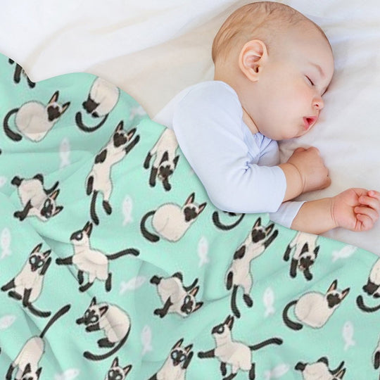 Siamese Cats Quick-dry Throw Blanket