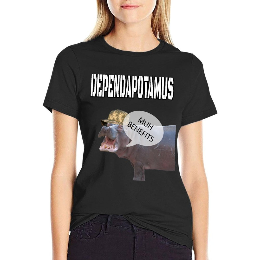 Dependapotamus Dependa Funny Inappropriate Military Meme  Moisture-wicking T-Shirt
