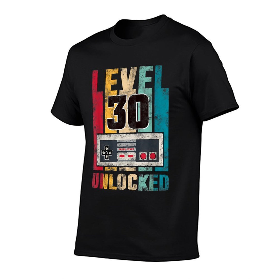 Level 30 Unlocked Funny Gamer 30 Years Old 30th Birthday  Quick-drying T-Shirt