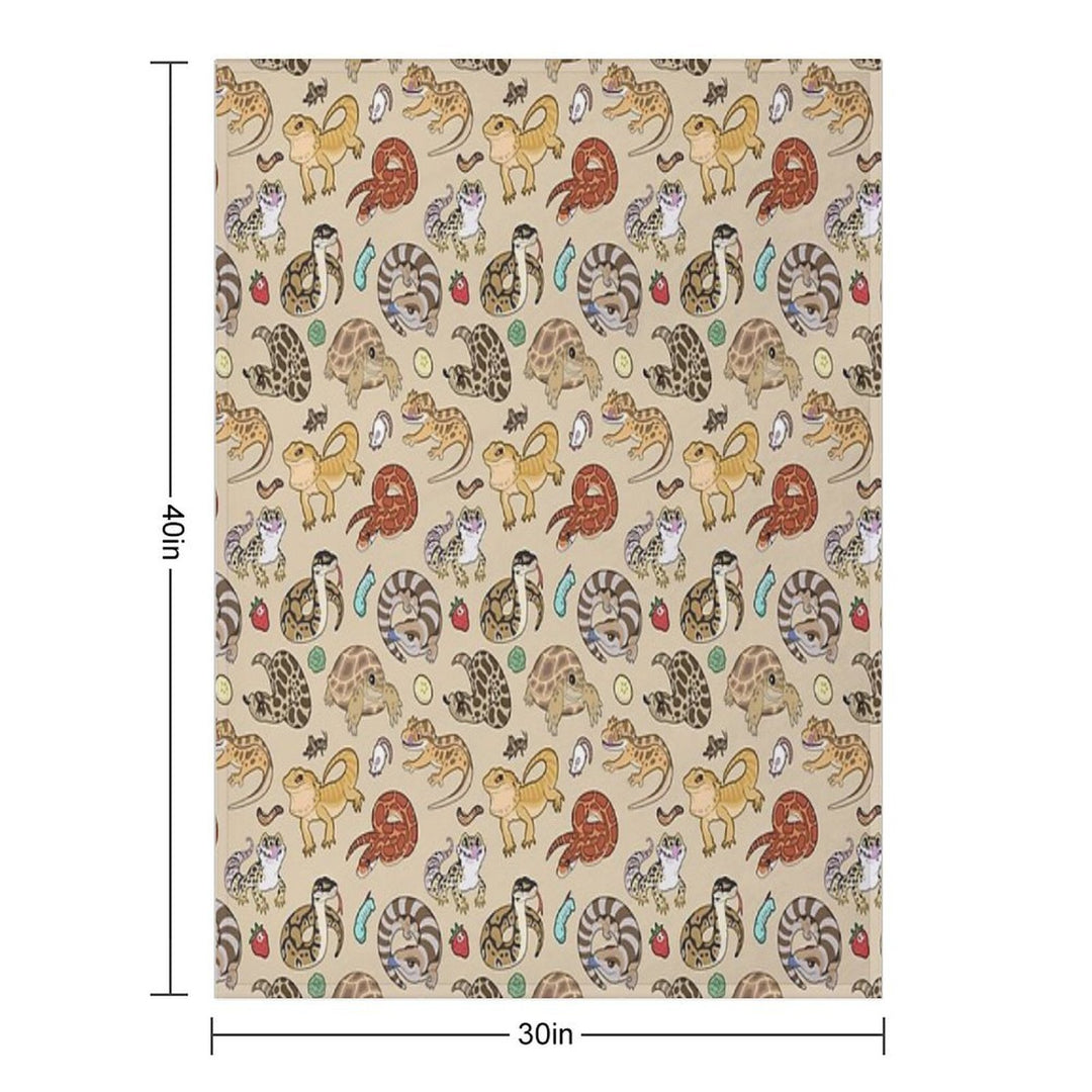 Reptile Pets Pattern - Sand Versatility Throw Blanket