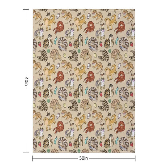Reptile Pets Pattern - Sand Versatility Throw Blanket