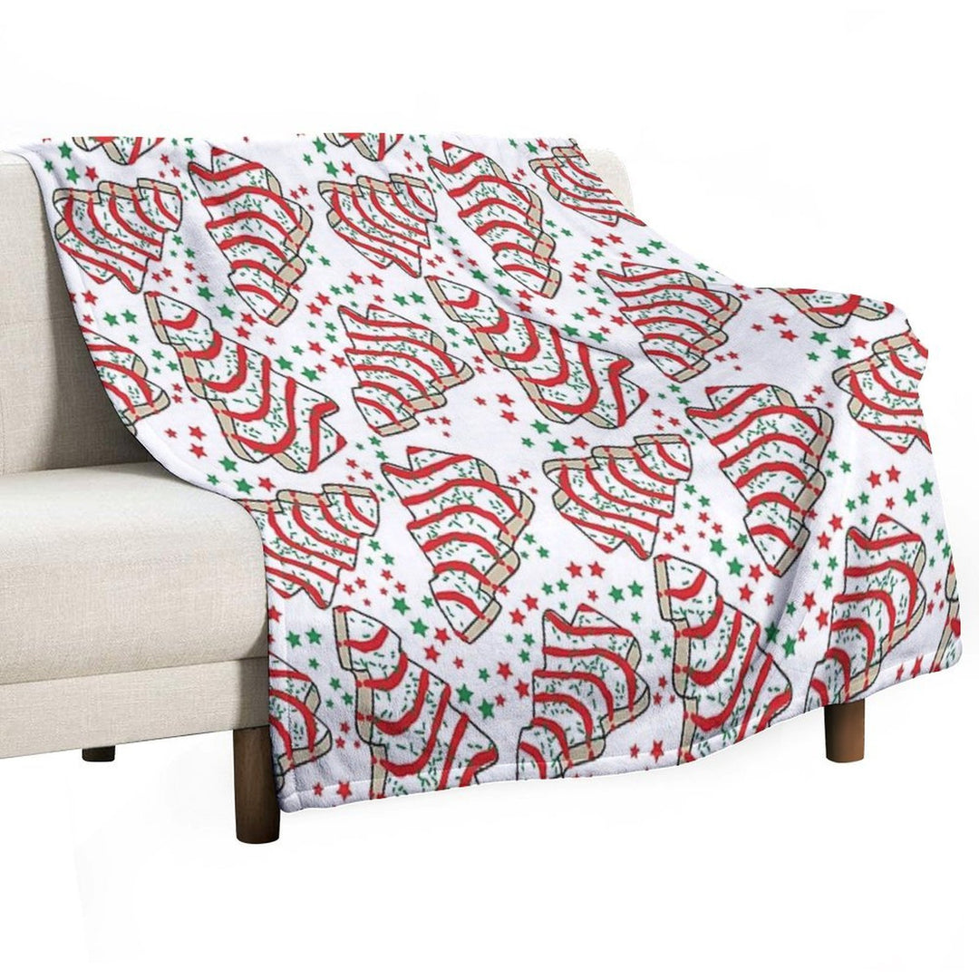 Christmas Tree Snack Cakes Shrink-resistant Throw Blanket