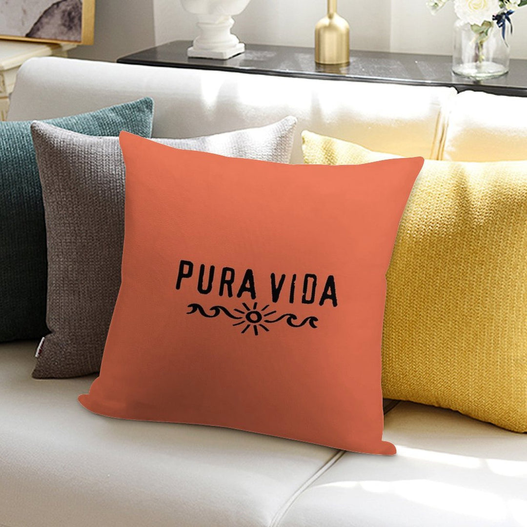 Pura Vida, Good Vibes, Costa Rica, Sun, Waves, Surfing Soft Reinforced Edging Throw Pillow