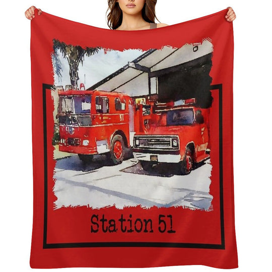 Fire Station 51, Emergency TV Show, Firetruck Anti-pilling Throw Blanket