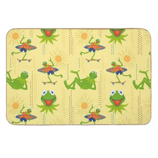 Surfin’ Kermit - Yellow  Absorbent Bath Mat