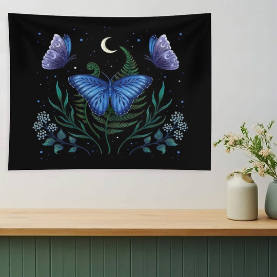Blue Morpho Butterfly Tapestry