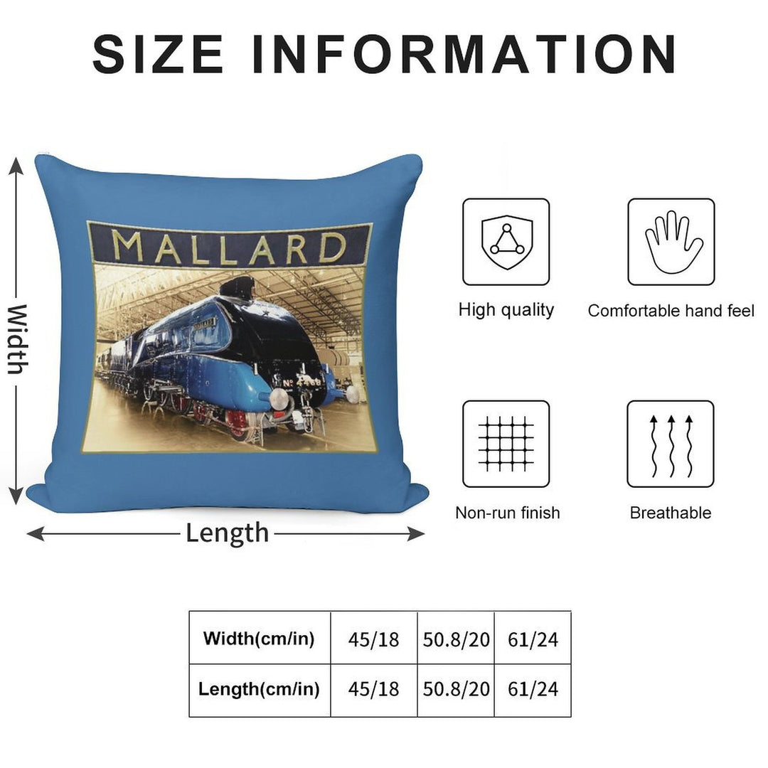 LNER A4 Mallard And Nameplate Soft Gift Ready Throw Pillow