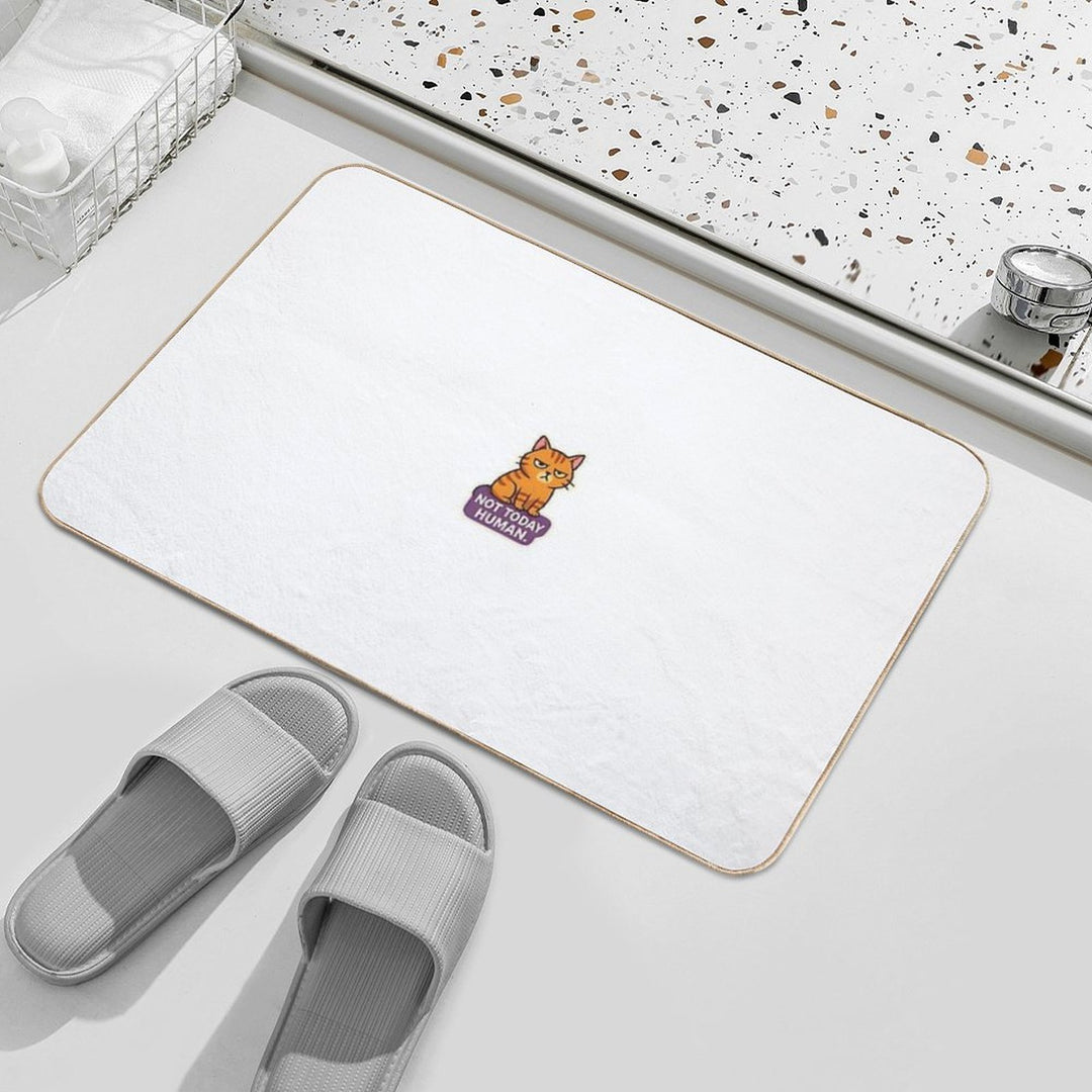 Not Today Human – Grumpy Cat Sarcastic Funny Mood Sticker  Toxin-Free Bath Mat