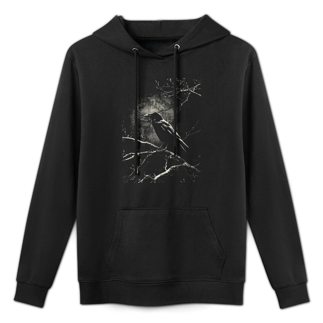 Crow Tree Branches Haunt Raven Art Gothic Nature Pilling-Resistant Hoodie