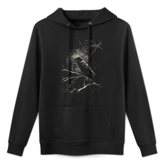 Crow Tree Branches Haunt Raven Art Gothic Nature Pilling-Resistant Hoodie