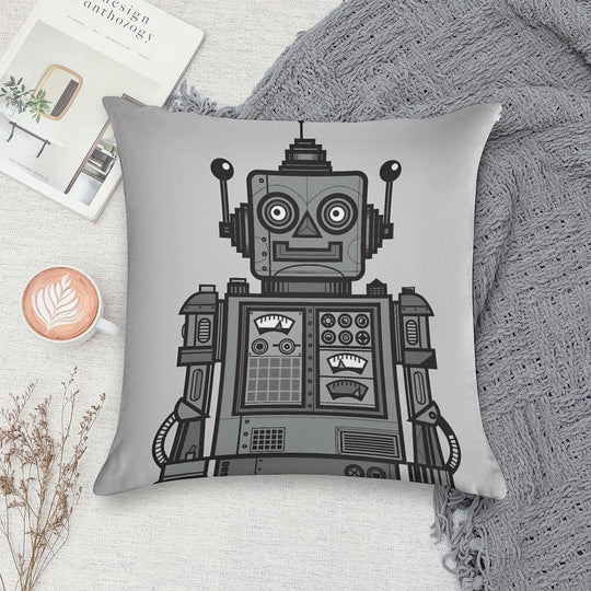 Vintage Robot Soft High-Density Material Throw Pillow