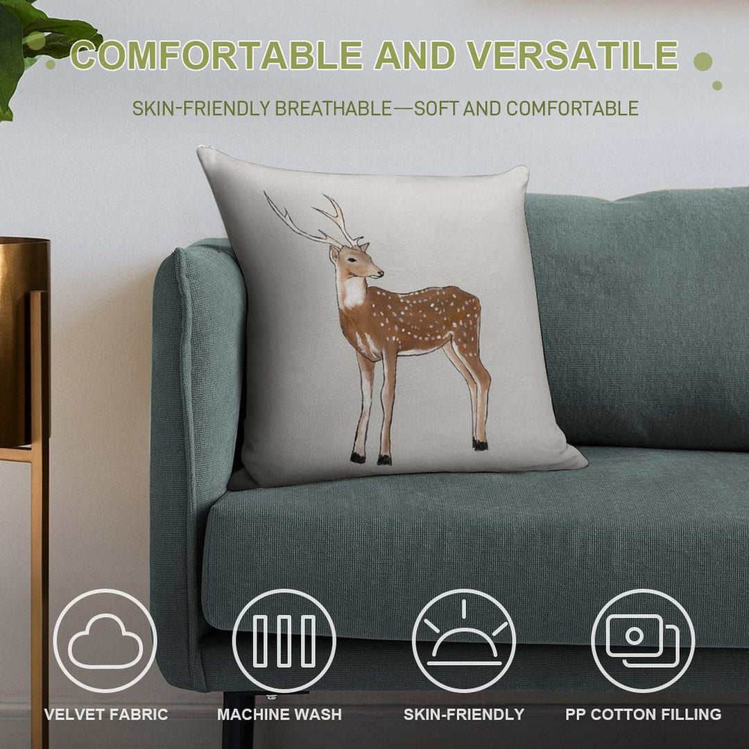 Nursery Art - Deer That Turns Wishes Soft Durable Construction Throw Pillow