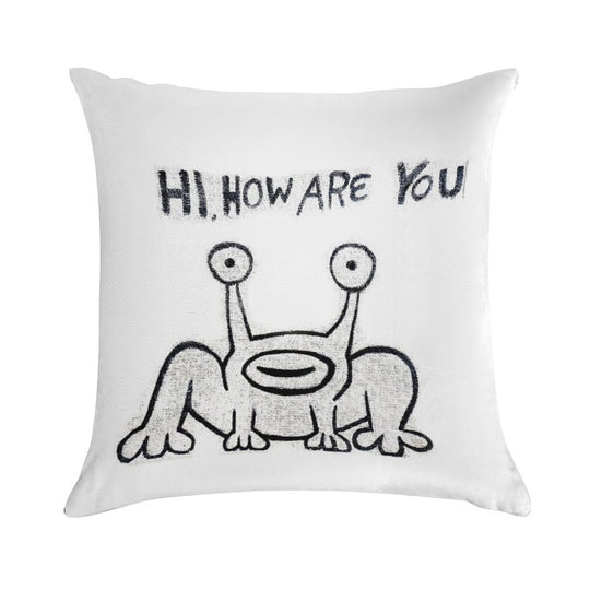 Daniel Johnston Hi How Are You Austin TX Soft Warmth Comfort Throw Pillow