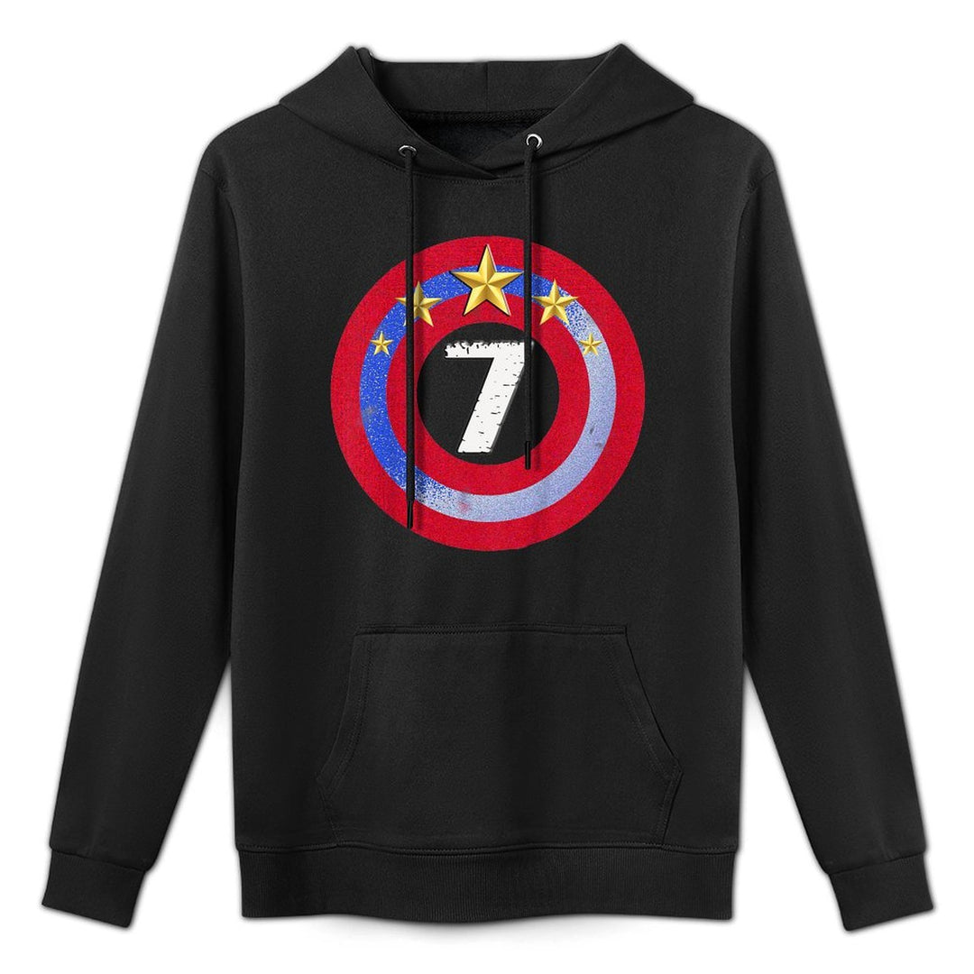 Kids Captain Kid 7th Birthday 7 Years Old Kid Versatile Streetwear Hoodie