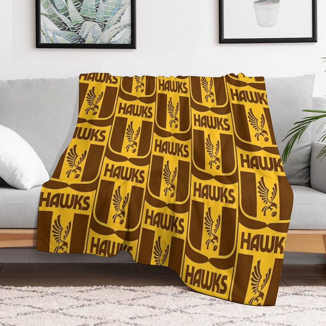 HAWKS FOOTY LOGO EMBLEM Travel-friendly Throw Blanket