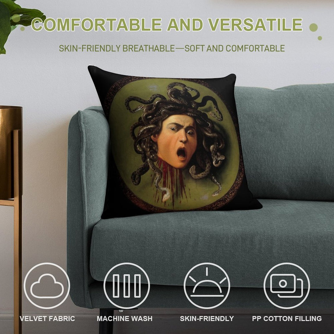 Michelangelo Merisi Da Caravaggio Medusa Soft Ultra-Soft Texture Throw Pillow