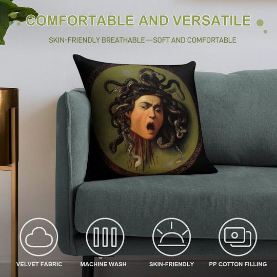 Michelangelo Merisi Da Caravaggio Medusa Soft Ultra-Soft Texture Throw Pillow