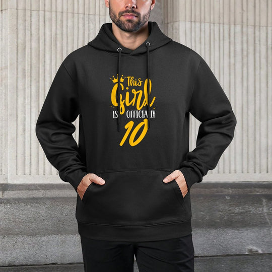 This Girl Is Officially 10 Years Birthday Old Age Her Ten Breathable Fabric Hoodie