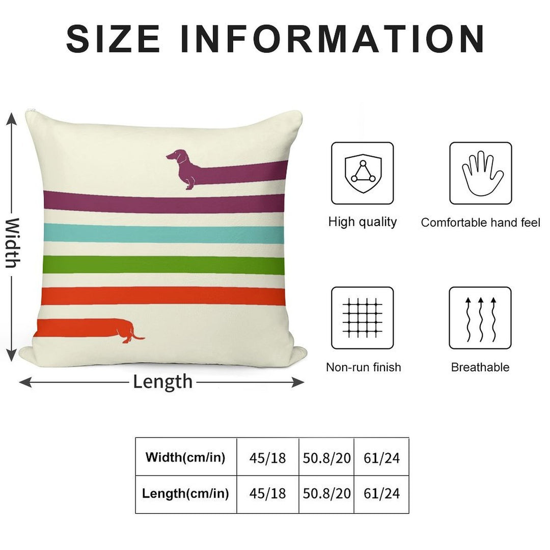 (Very) Long Dachshund Soft High-Density Material Throw Pillow