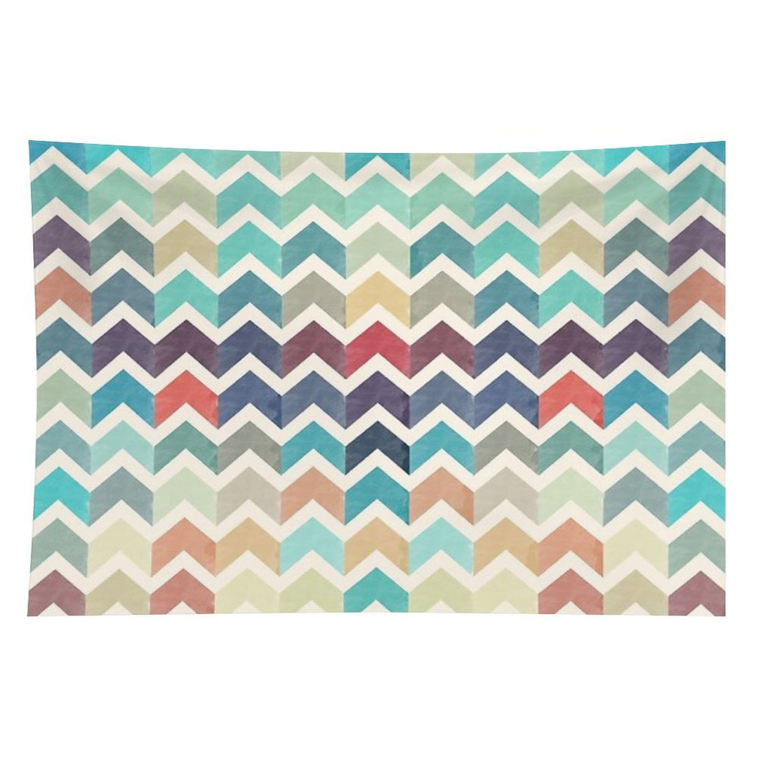 Watercolor Chevron Pattern Tapestry