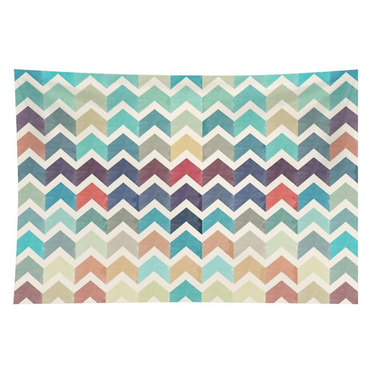 Watercolor Chevron Pattern Tapestry