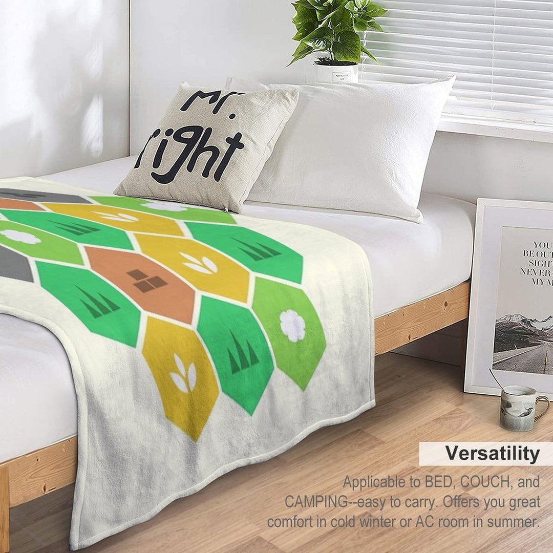 Minimalist Settlers Tile Board Games Travel-friendly Throw Blanket