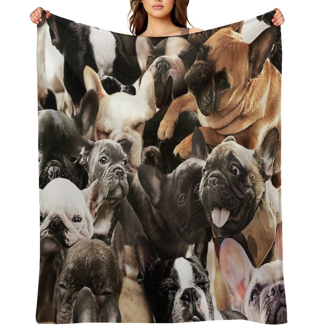 French Bulldogs Wrinkle-free Throw Blanket