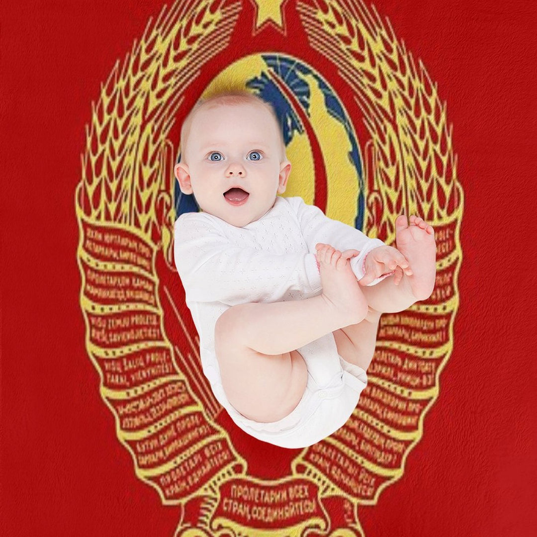 Golden Soviet Union Flag Premium Throw Blanket