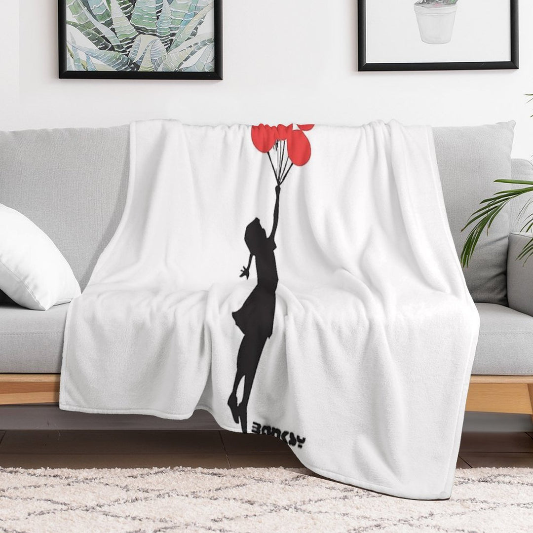 Banksy - Balloon Girl Anti-pilling Throw Blanket