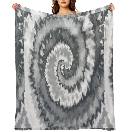 Colorful Swirl in Grey & White Shade Pattern 117 Machine-washable Throw Blanket