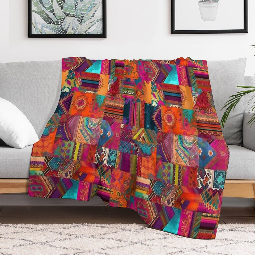 Bohemian Patchwork Style Versatility Throw Blanket