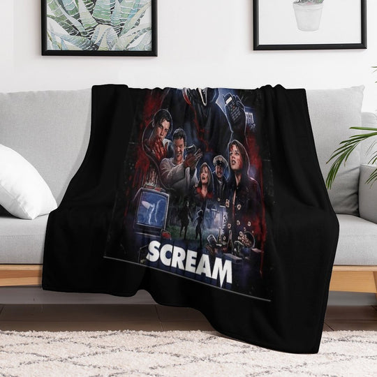 Scream Horror Movie Artwork Poster Plush Throw Blanket