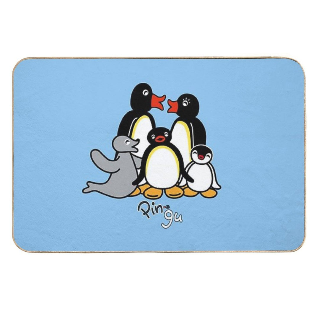 Pingu; Light Blue  Stain-Proof Bath Mat