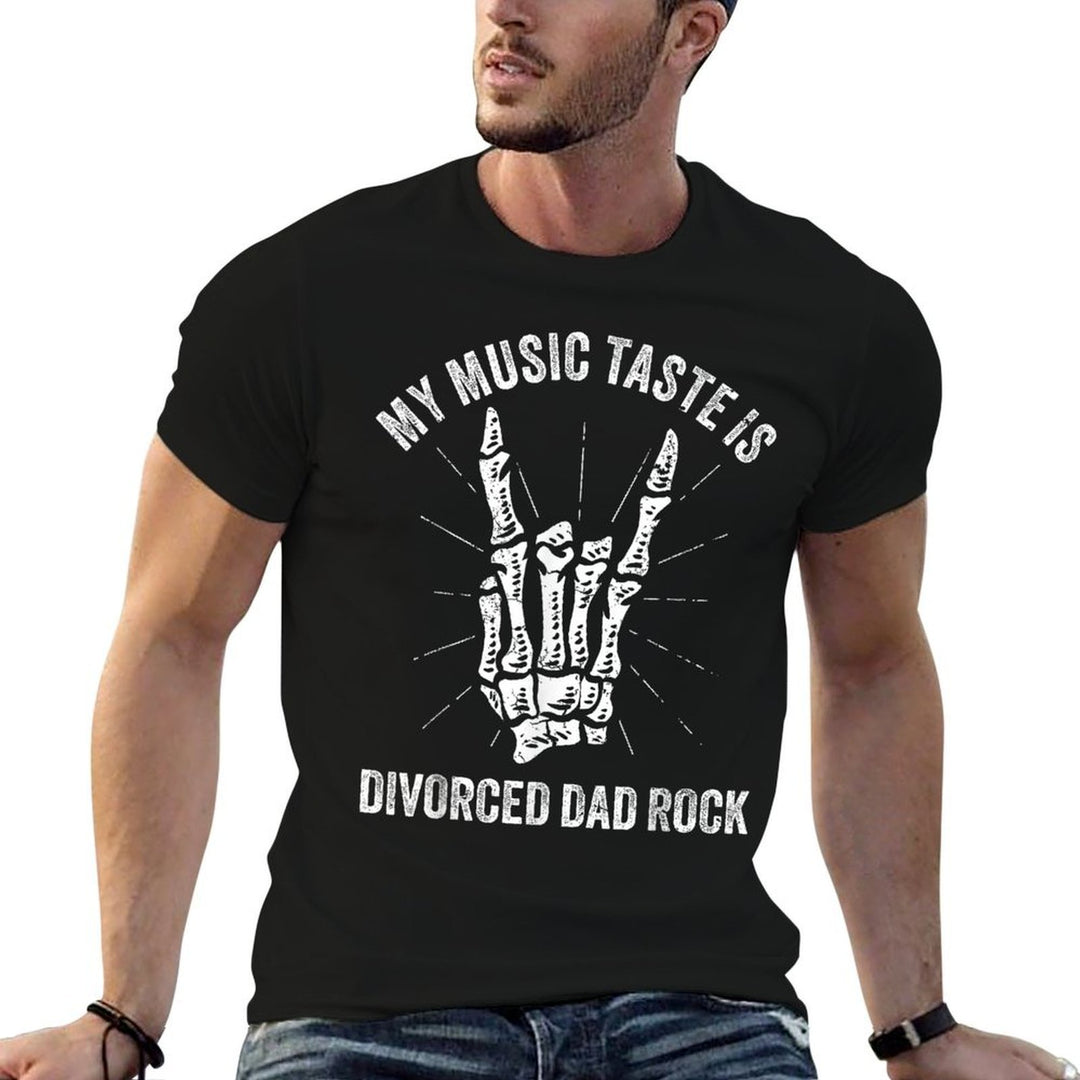 My Music Taste Is Divorced Dad Rock Heavy Metal Skull Hand  Soft T-Shirt