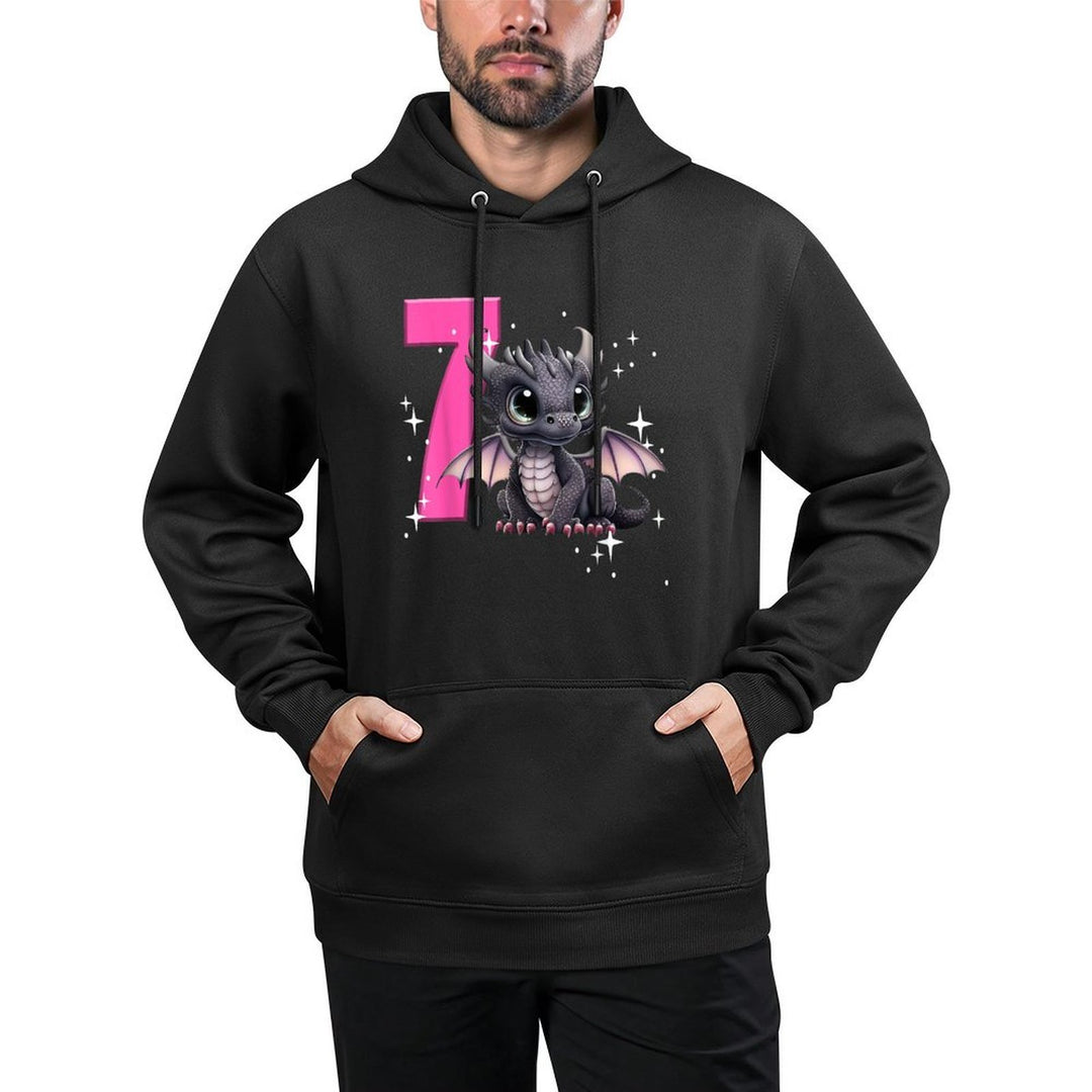 7th Birthday Dragon Party Birthday Girl Pink 7 Seven Moisture-Wicking Hoodie