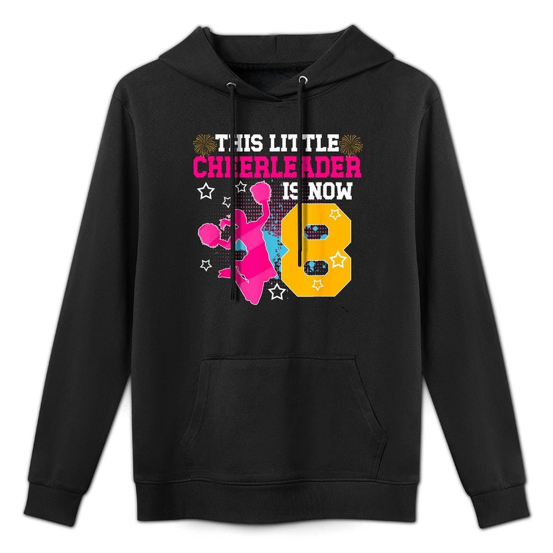 8th Birthday Cheer Girl Eight Year Old Cheerleader Relaxed Fit Hoodie