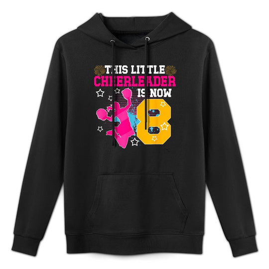 8th Birthday Cheer Girl Eight Year Old Cheerleader Relaxed Fit Hoodie