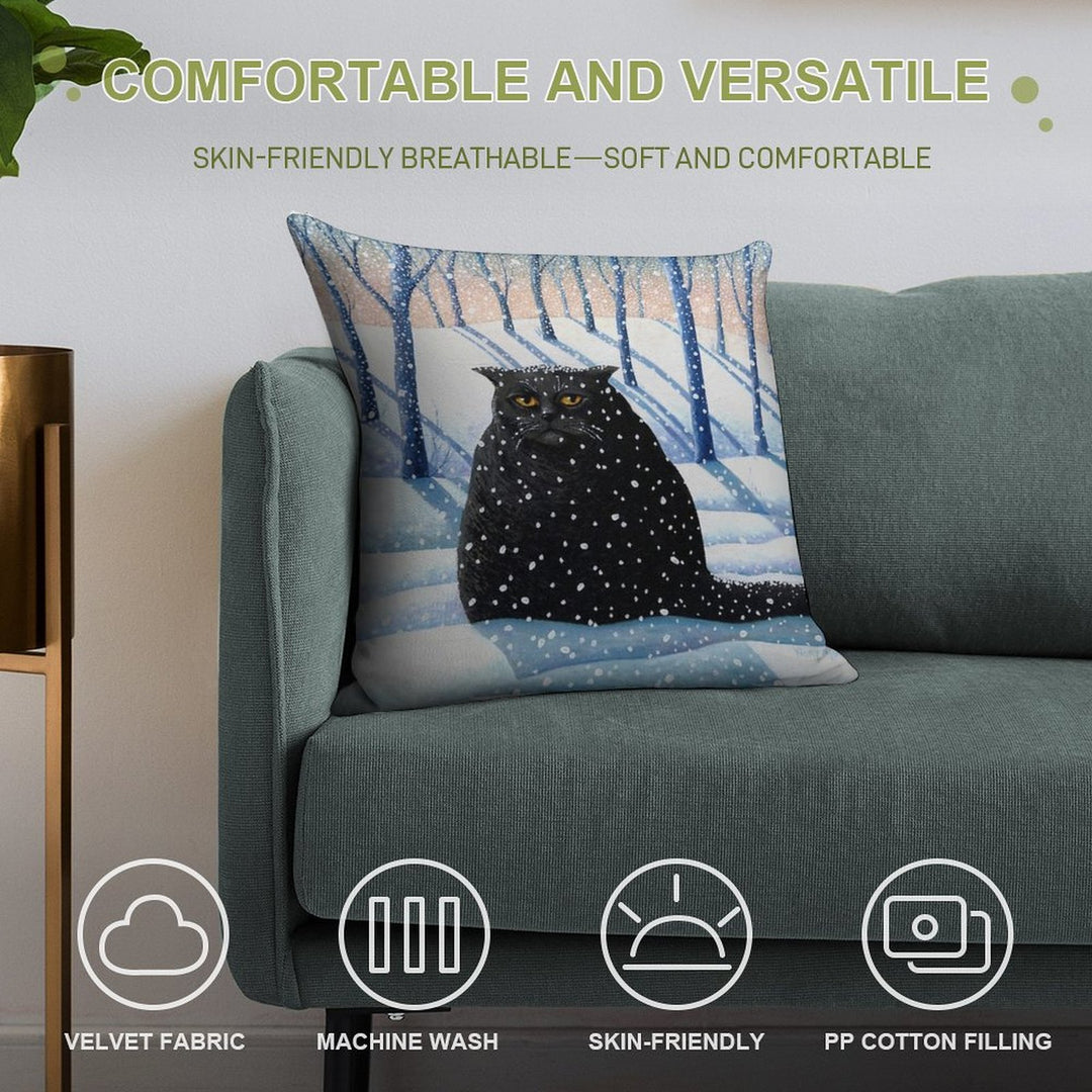 Snowy Soft Skin-Friendly Throw Pillow